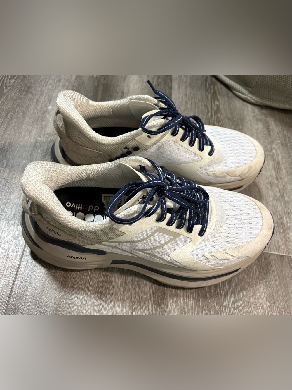 Diadora Athletic Sneakers in White with Navy Accents